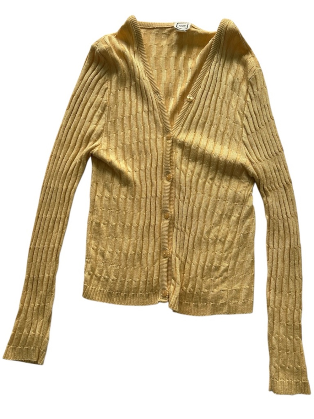 Izzy Cardigan in Light Yellow - Size M - Vintage Y2K